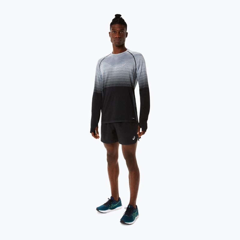 Longsleeve de alergat pentru bărbați ASICS Seamless performance black/carrier grey 3