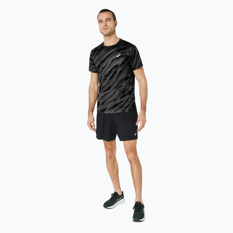 Tricou de alergare pentru bărbați ASICS All Over Print Top graphite grey/performance black 2