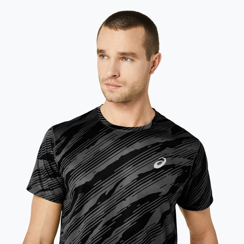 Tricou de alergare pentru bărbați ASICS All Over Print Top graphite grey/performance black 4