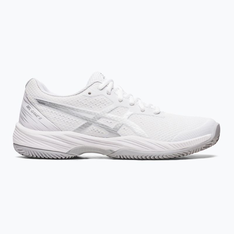 Încălțăminte de tenis pentru femei  ASICS Gel-Game 9 Clay/OC white/pure silver 8