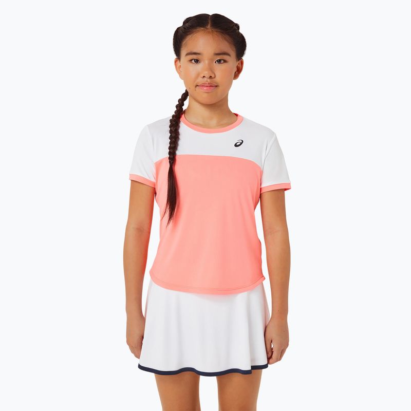 Tricou pentru copii ASICS Tennis Top guava/brilliant white