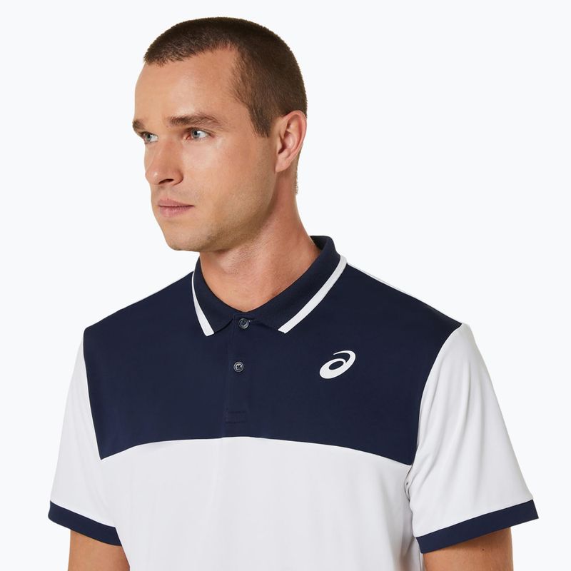 Tricou polo pentru bărbați ASICS Court Polo brilliant white/midnight 4