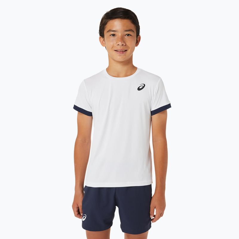 Tricou pentru copii ASICS Tennis Top brilliant white/midnight