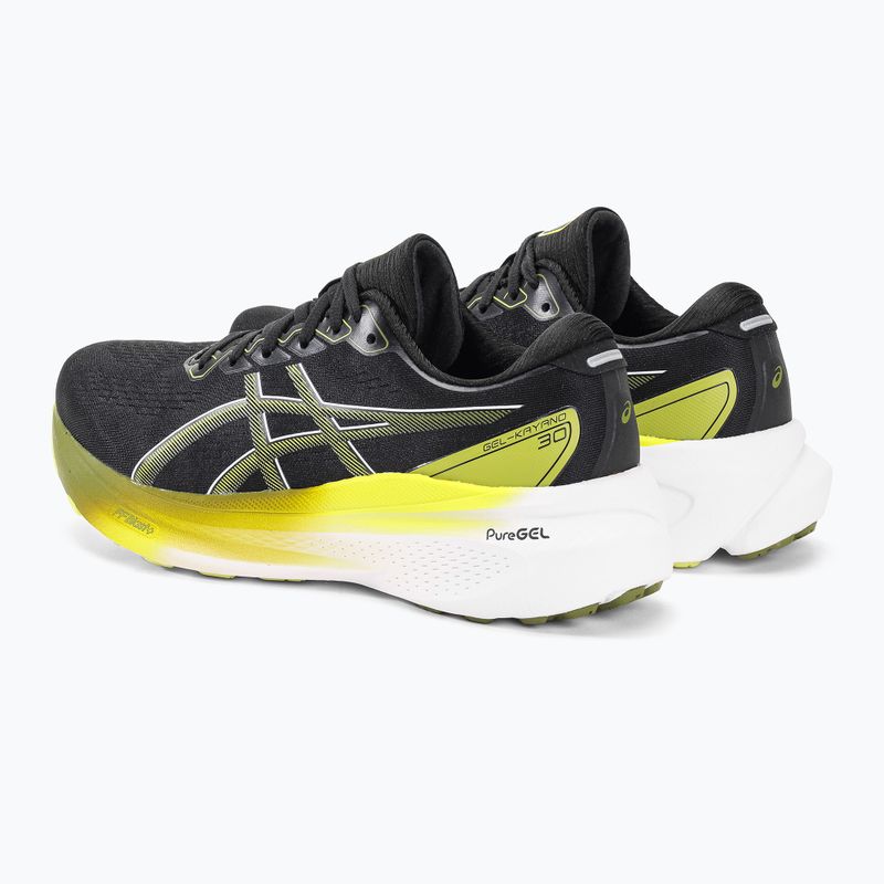 ASICS Gel-Kayano 30 pantofi de alergare pentru bărbați negru / galben strălucitor 3