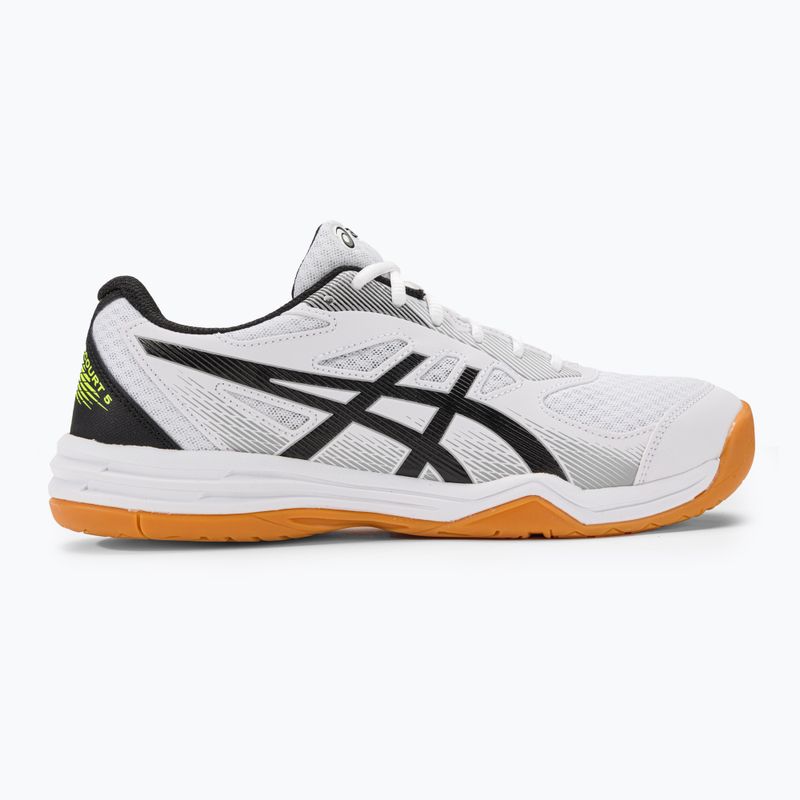 Pantofi de squash pentru bărbați ASICS Upcourt 5 alb / galben de siguranță 2