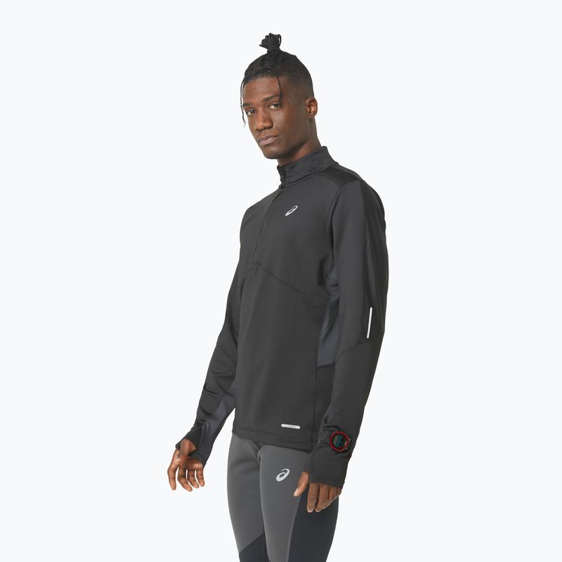Bluză de alergat pentru bărbați ASICS Winter Run 1/2 Mid Layer performance black/graphite grey 4