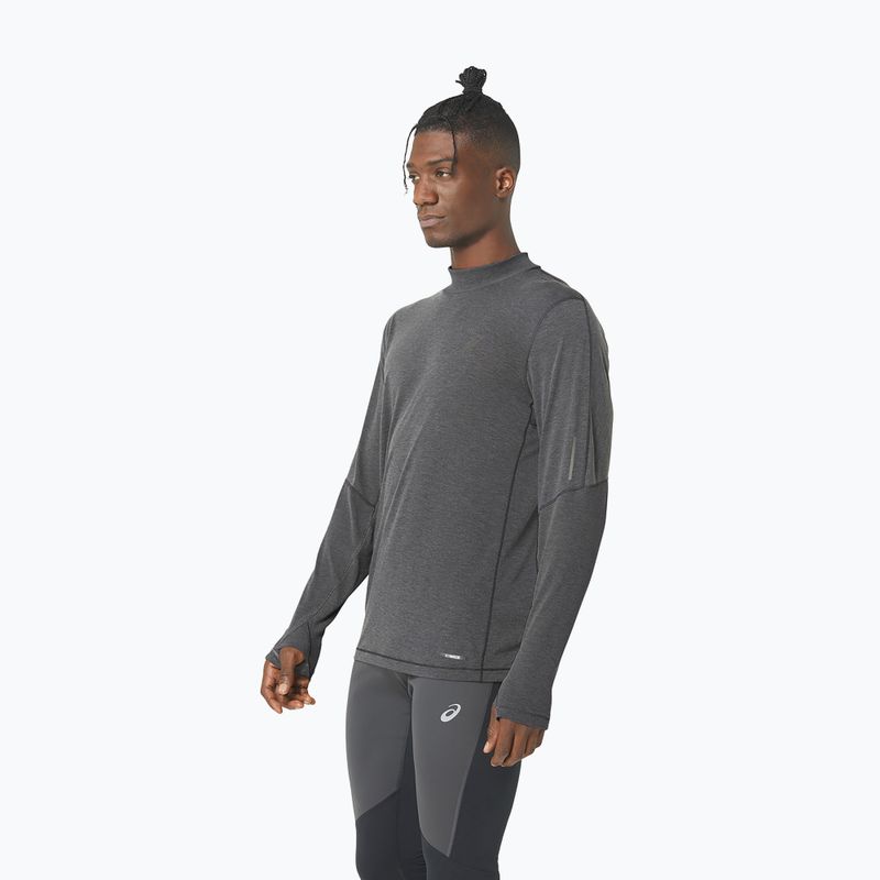 Bărbați ASICS Metarun Mock Neck performanță de performanță negru de funcționare cu mânecă lungă pentru bărbați 3