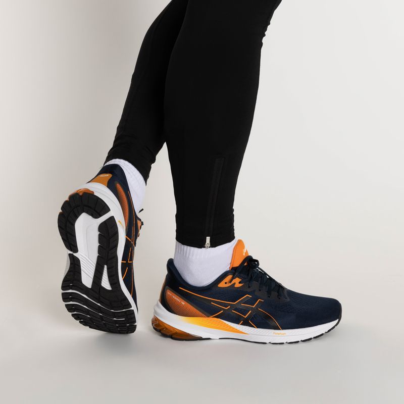 ASICS pantofi de alergare pentru bărbați Gt-1000 12 albastru francez / portocaliu strălucitor 2
