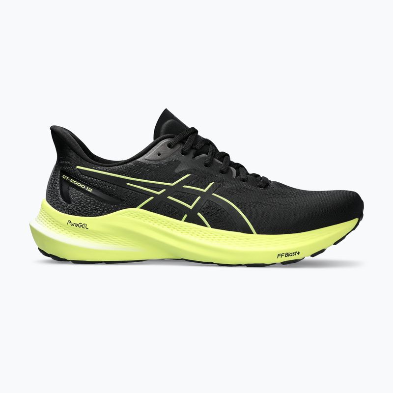 ASICS GT-2000 12 negru / galben luminos pantofi de alergare pentru bărbați 8