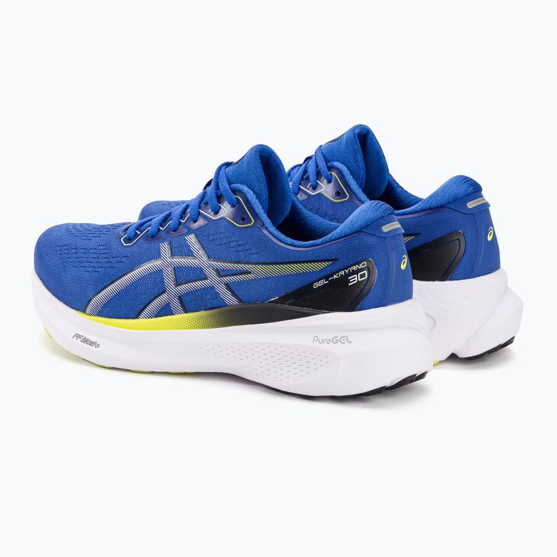 ASICS Gel-Kayano 30 bărbați pantofi de alergare iluzie albastru / galben strălucitor 3