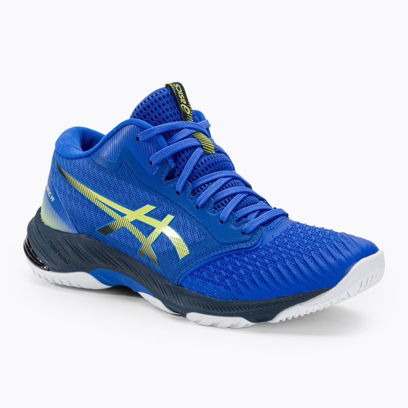 ASICS Netburner Ballistic FF MT 3 pantofi de volei pentru bărbați albastru iluzie / galben strălucitor