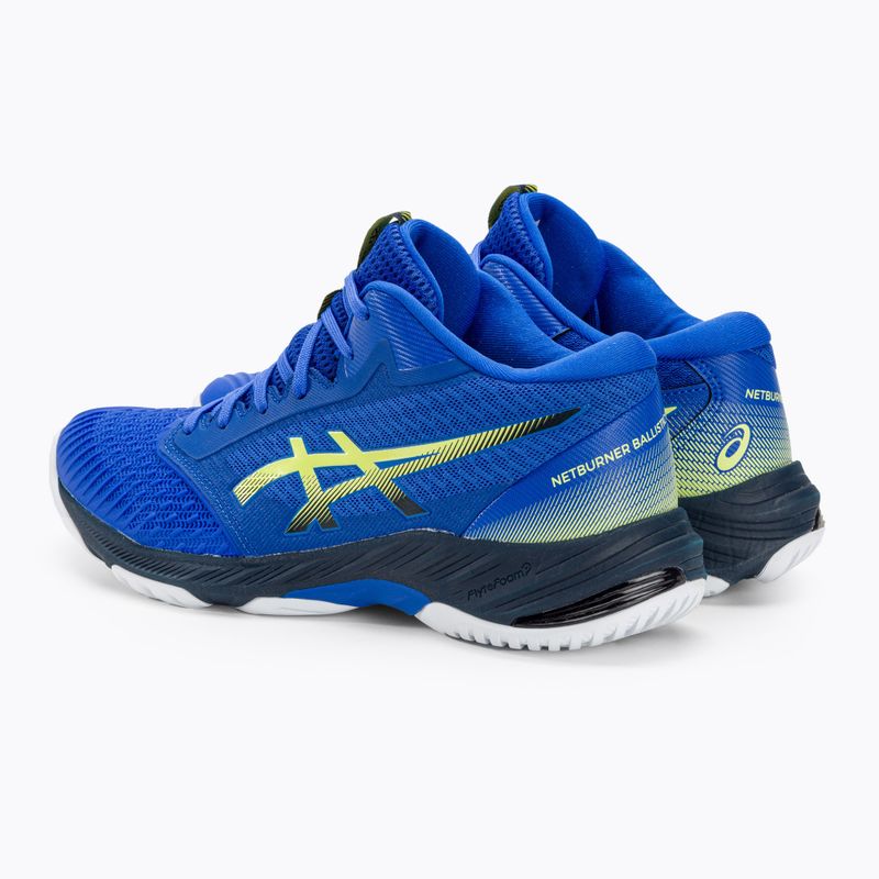 ASICS Netburner Ballistic FF MT 3 pantofi de volei pentru bărbați albastru iluzie / galben strălucitor 3