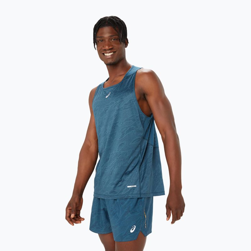 Tank top de alergare pentru bărbați ASICS Fujitrail Singlet magnetic blue 4