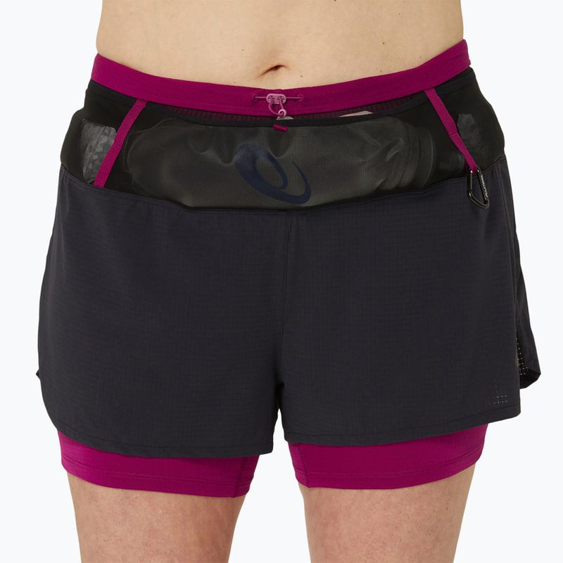 Pantaloni scurți de alergare pentru femei ASICS Fujitrail 2-N-1 performance black/blackberry 4