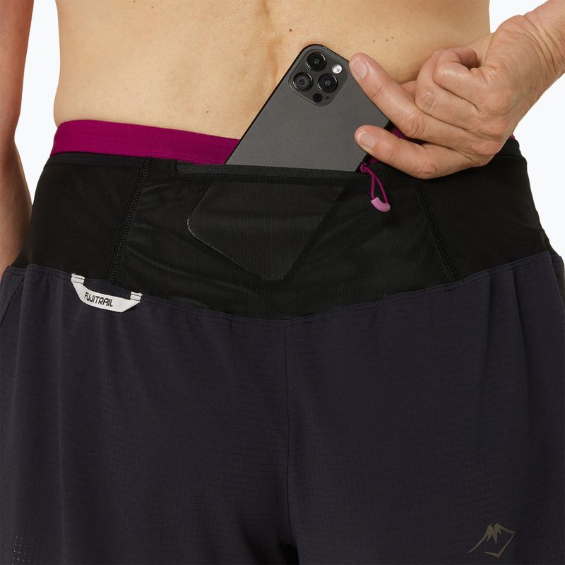 Pantaloni scurți de alergare pentru femei ASICS Fujitrail 2-N-1 performance black/blackberry 5