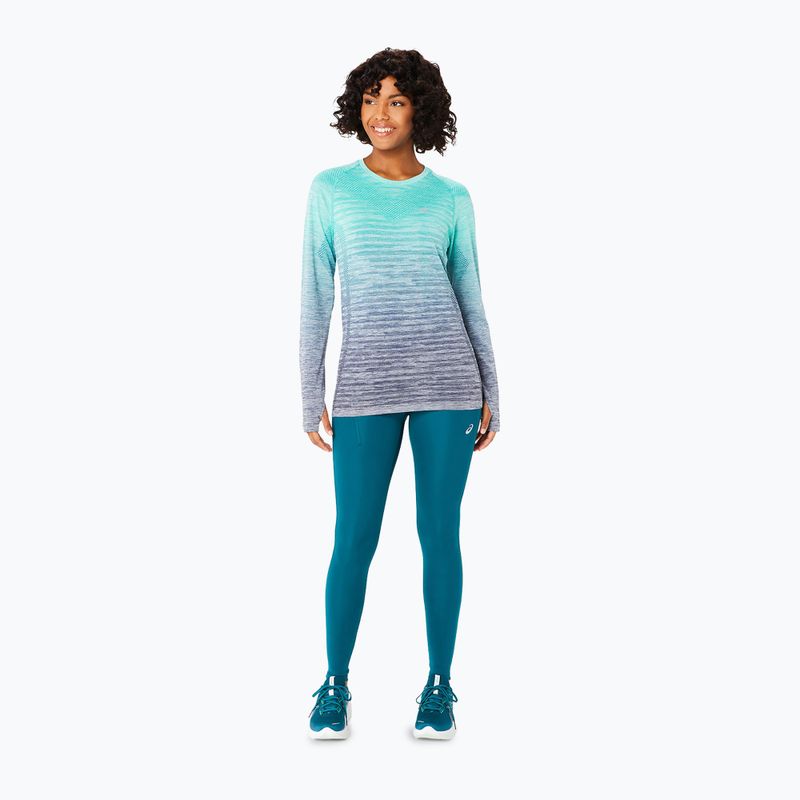 Longsleeve de alergat pentru femei ASICS Seamless aurora green/blue expanse 2