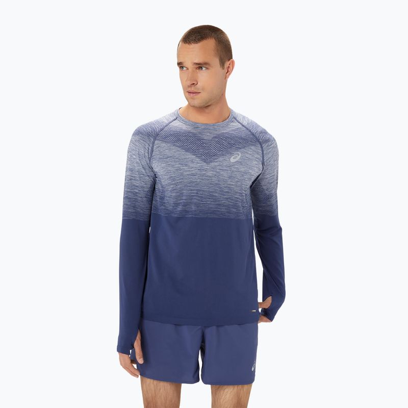 Longsleeve de alergat pentru bărbați ASICS Seamless thunder blue/denim blue