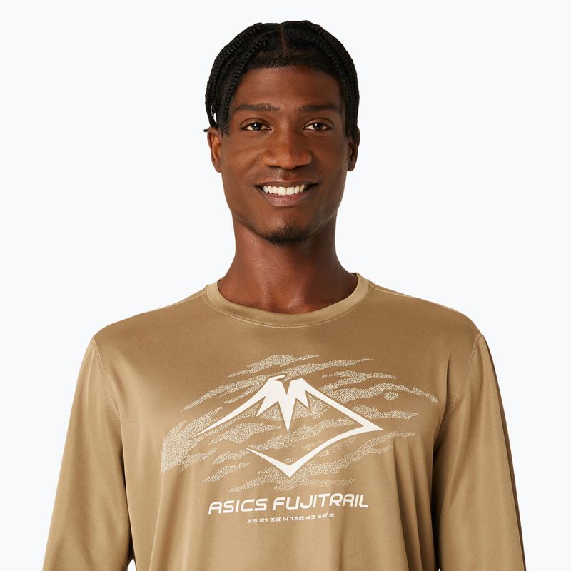 Longsleeve de alergare pentru bărbați  ASICS Fujitrail Logo pepper/feather grey/oatmeal 4