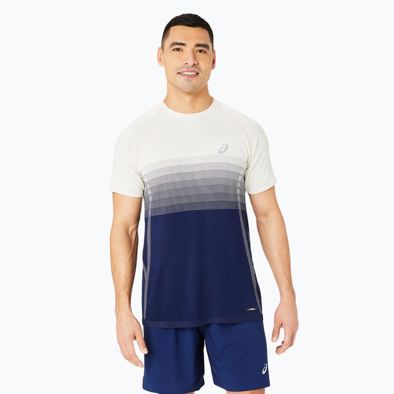 Tricou de alergare pentru bărbați ASICS Seamless birch/blue expanse