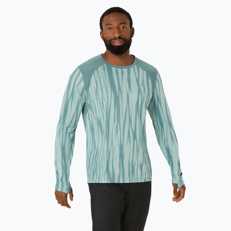 Longsleeve de alergare pentru bărbați  ASICS Road All Over Print light celadon/celadon