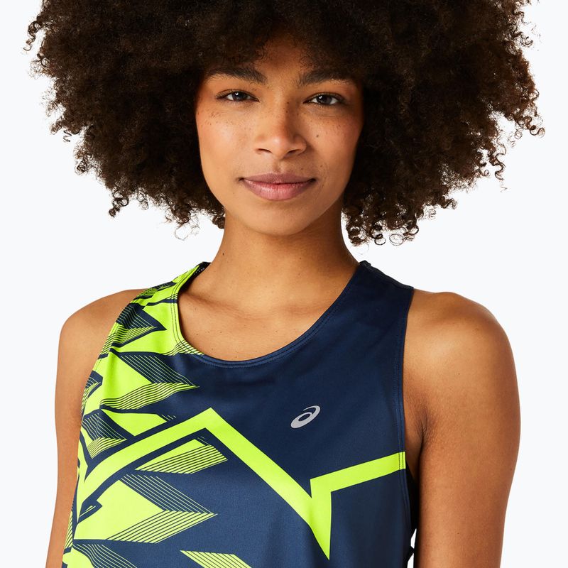 Tank top de alergare pentru femei ASICS Light Graphic Tank french blue/safety yellow 4