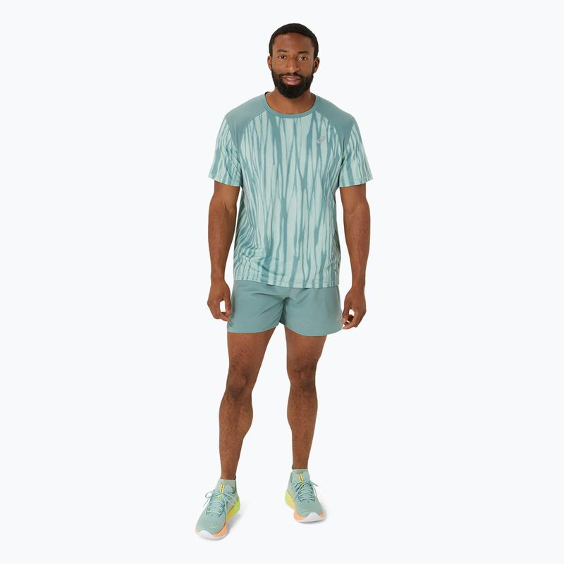 Tricou de alergare pentru bărbați ASICS Road All Over Print Top light celadon/celadon 2