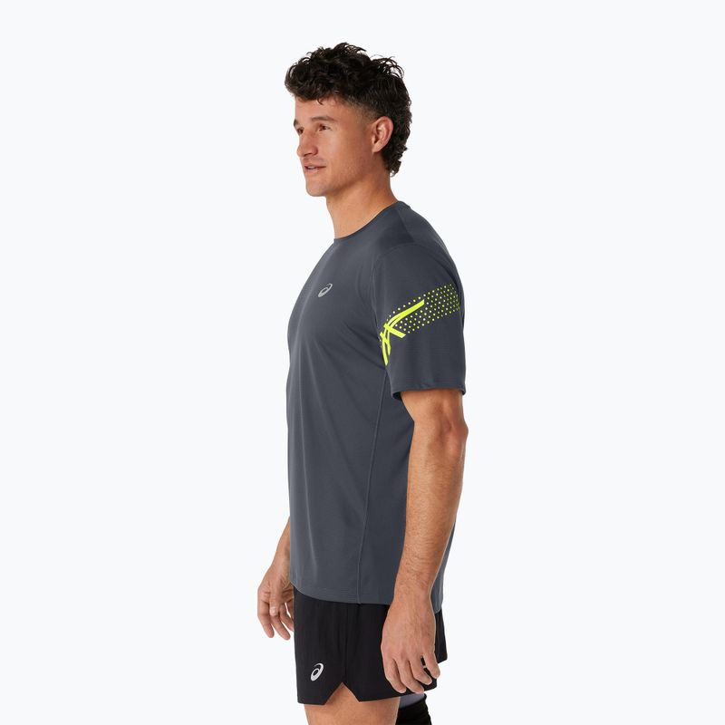 Tricou de alergare pentru bărbați ASICS Icon Top carrier grey/safety yellow 4