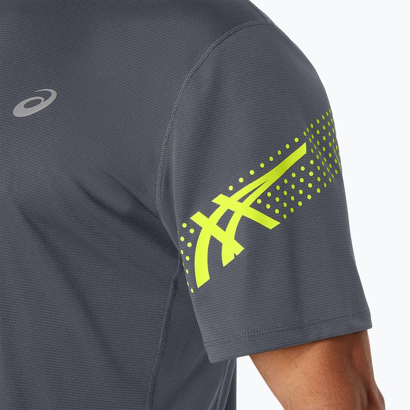 Tricou de alergare pentru bărbați ASICS Icon Top carrier grey/safety yellow 5