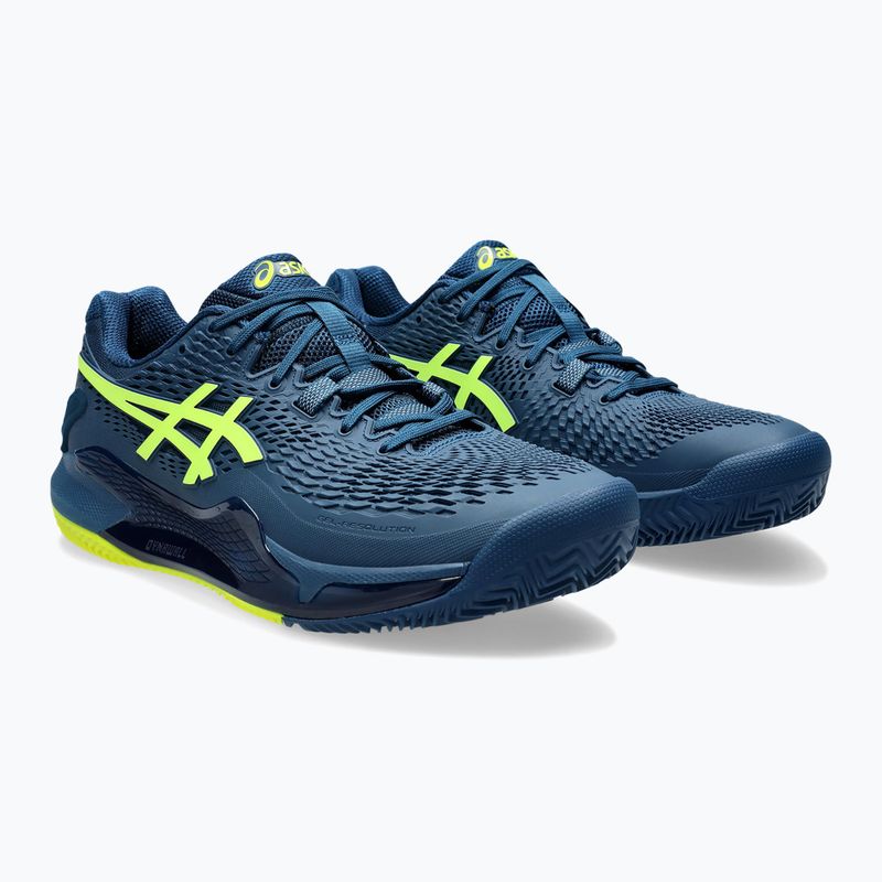 Încălțăminte de tenis pentru bărbați ASICS Gel-Resolution 9 Clay mako blue/safety yellow 10