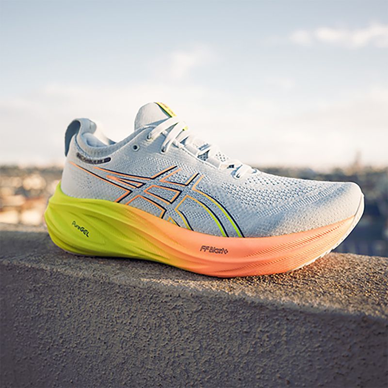 Încălțăminte de alergare pentru femei  ASICS Gel-Nimbus 26 Paris cool grey/safety yellow 8