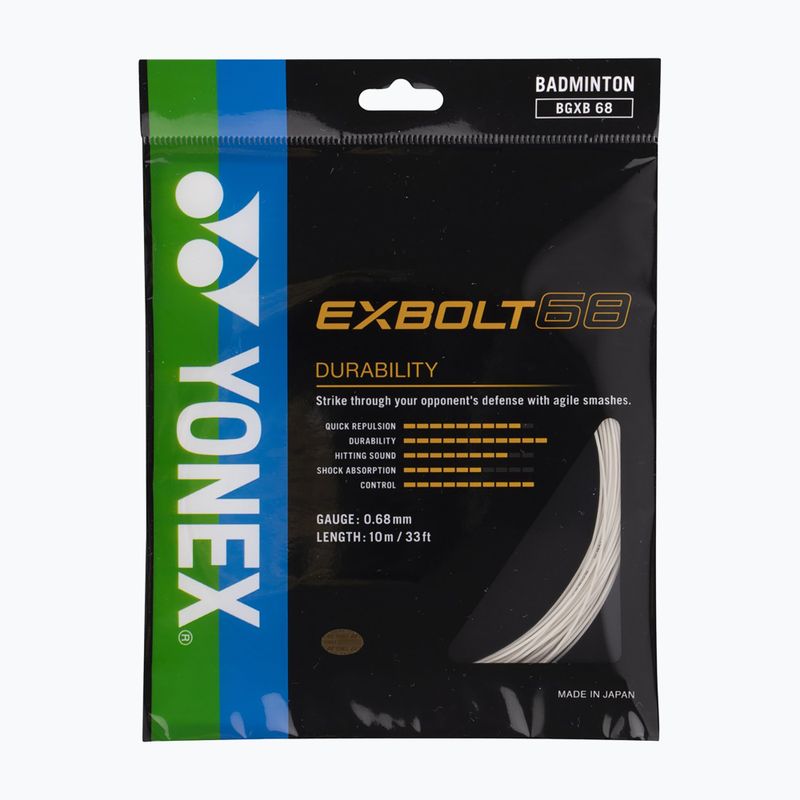 Cordaj de badminton YONEX Exbolt 68 Set 10 m white 2