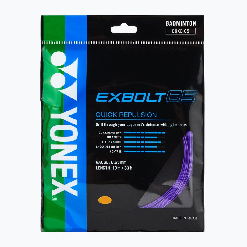 Cordaj de badminton YONEX Exbolt 65 Set 10 m purple