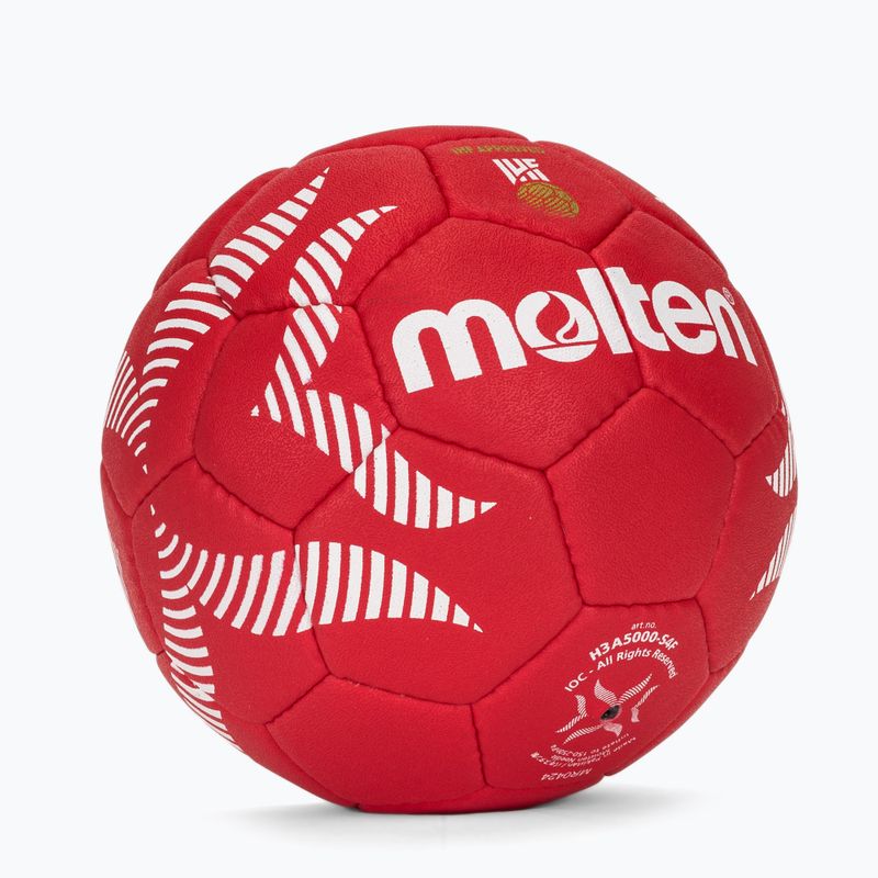 Minge de handbal Molten H3A5000-S4F IHF OFFICIAL BALL PARIS 2024 red mărime 3 3