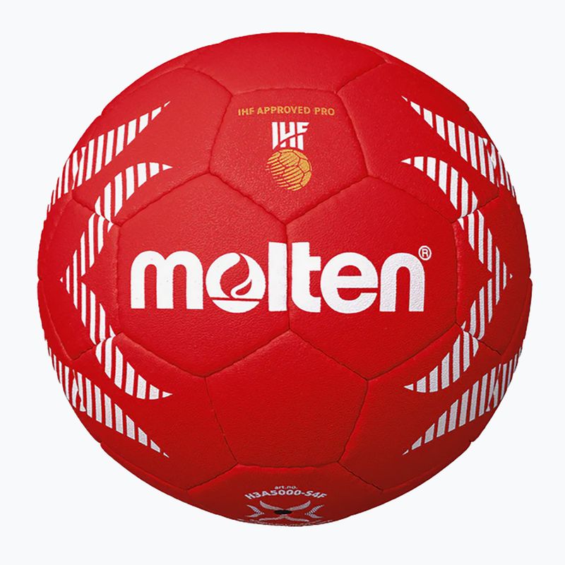 Minge de handbal Molten H3A5000-S4F IHF OFFICIAL BALL PARIS 2024 red mărime 3 2