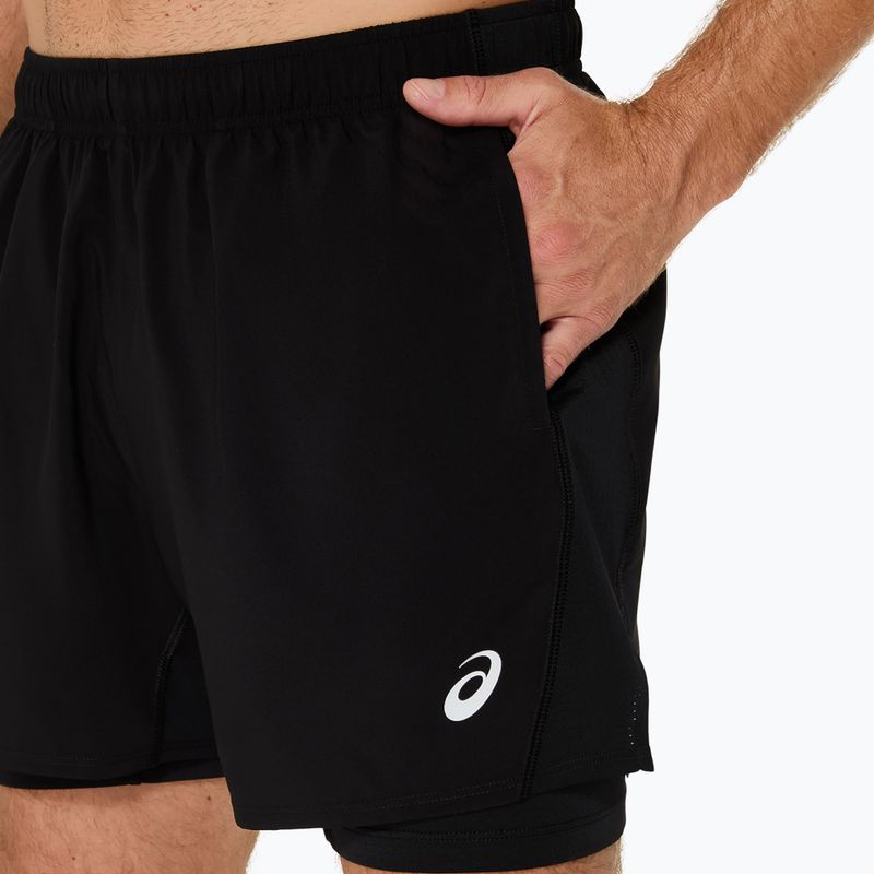 Pantaloni scurți de alergare pentru bărbați ASICS Core 2N1 5IN performance black/performance black 4