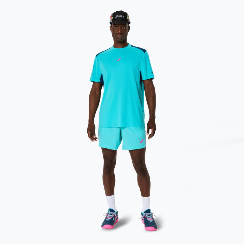Tricou de tenis pentru bărbați ASICS Padel Court Top energy aqua 2