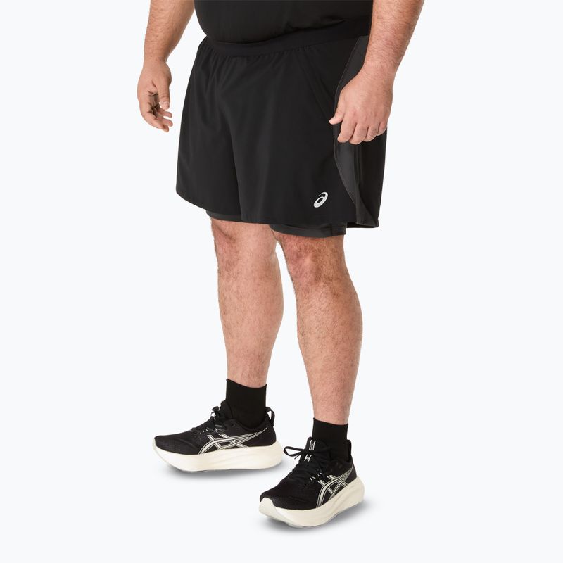 Pantaloni scurți de alergare pentru bărbați ASICS Road 2N1 5IN performance black/graphite grey 4