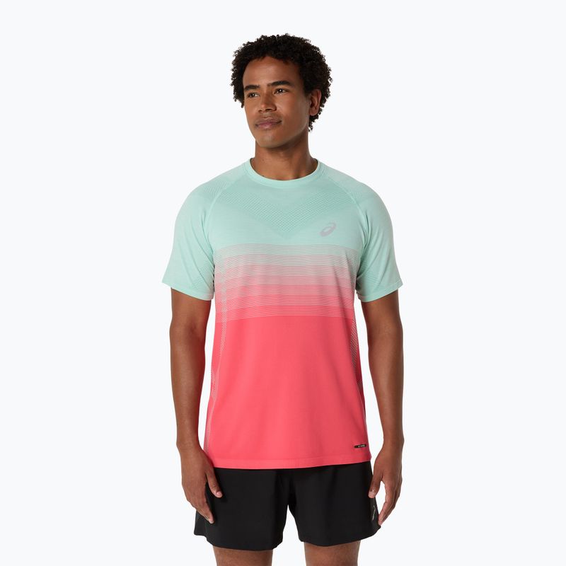 Tricou de alergare pentru bărbați ASICS Seamless performance coral reef/oasis green