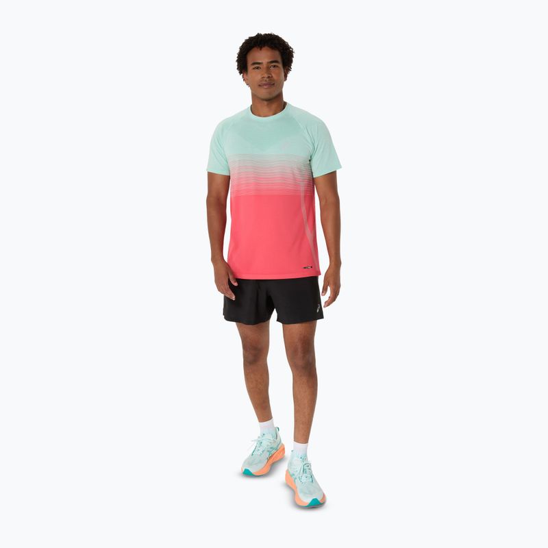 Tricou de alergare pentru bărbați ASICS Seamless performance coral reef/oasis green 2