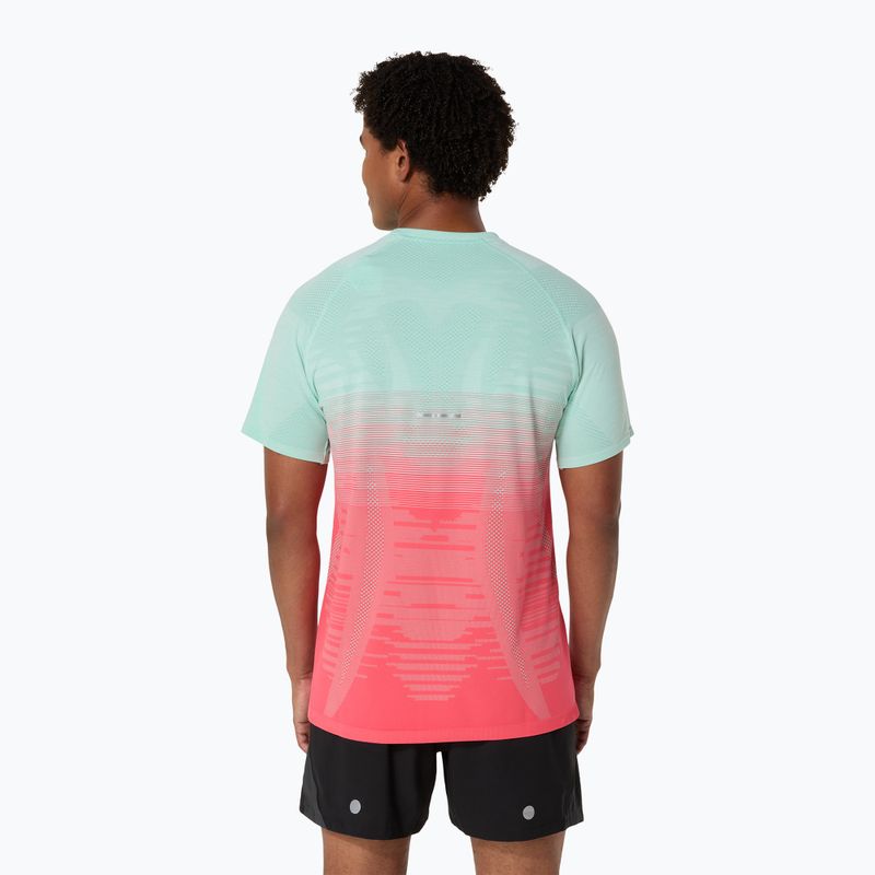 Tricou de alergare pentru bărbați ASICS Seamless performance coral reef/oasis green 3