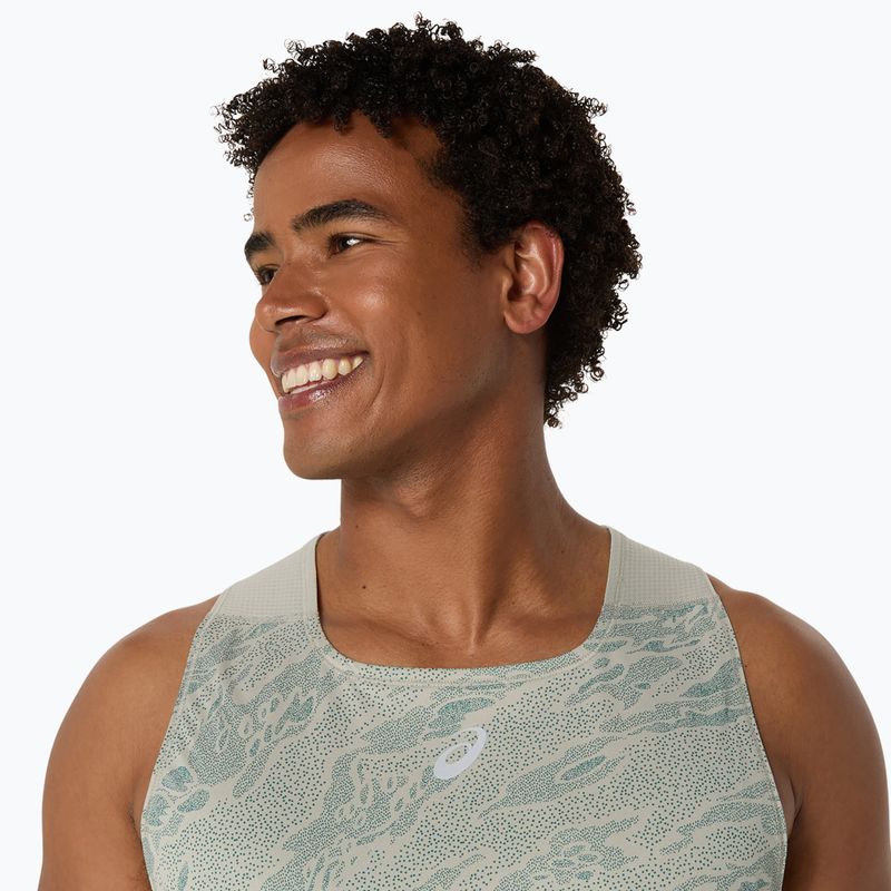 Tank top de alergare pentru bărbați ASICS Fujitrail Singlet white sage/rainy lake 4