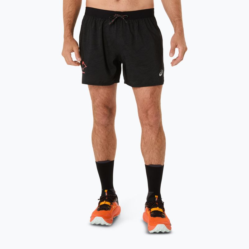 Pantaloni scurți de alergare pentru bărbați ASICS Fujitrail All Over Print 5IN performance black