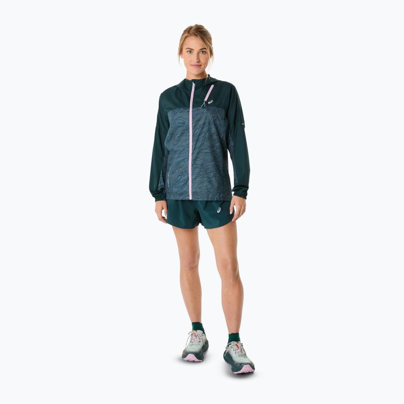 Geacă de alergare pentru femei ASICS Fujitrail Packable saxon green/light ube 2
