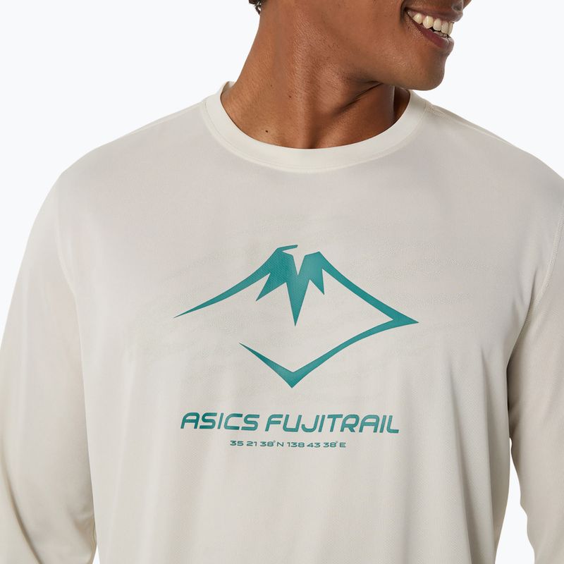 Longsleeve de alergare pentru bărbați ASICS Fujitrail Logo birch/white sage/rainy lake 4