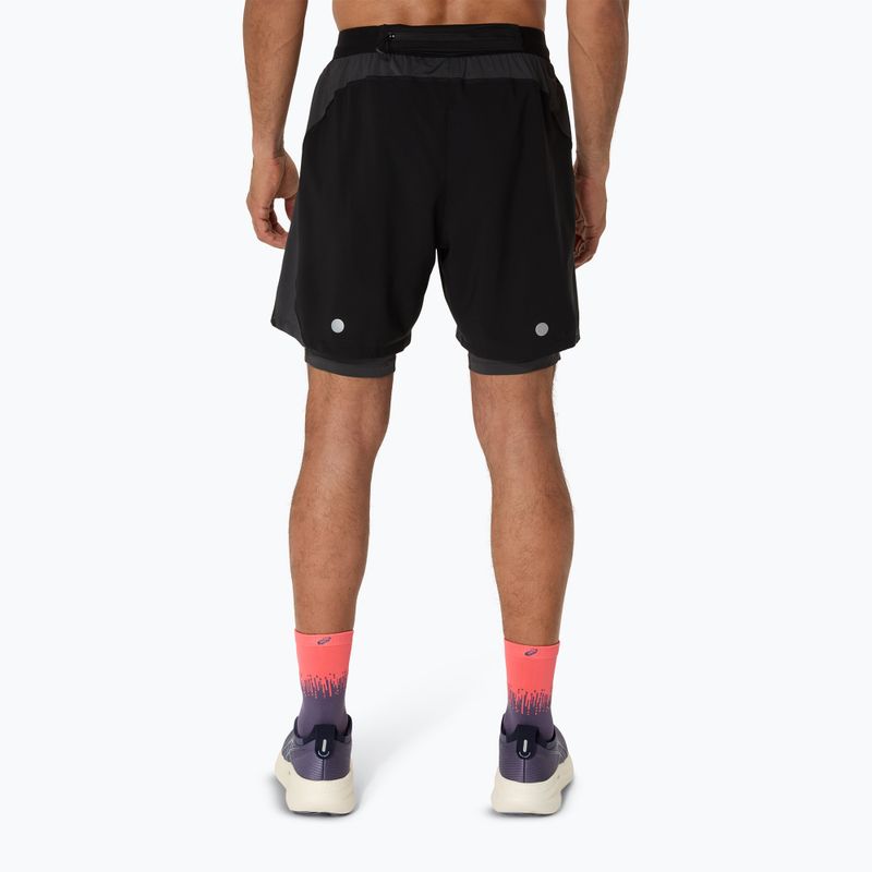 Pantaloni scurți de alergare pentru bărbați ASICS Road 2N1 7IN performance black/graphite grey 3
