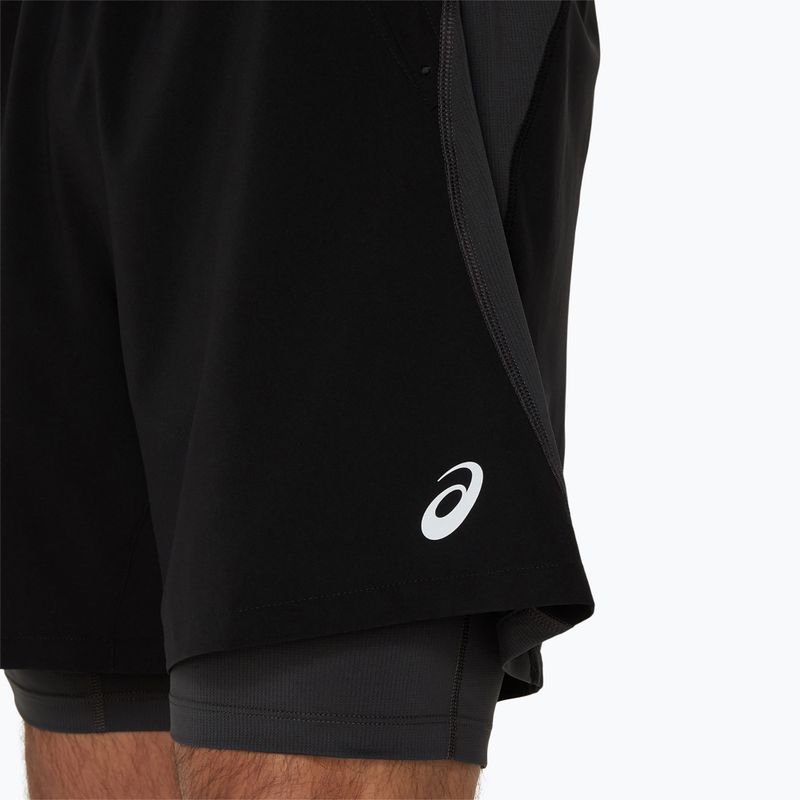 Pantaloni scurți de alergare pentru bărbați ASICS Road 2N1 7IN performance black/graphite grey 8