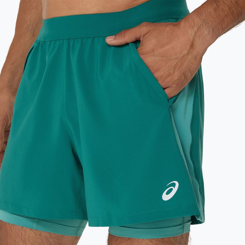 Pantaloni scurți de alergare pentru bărbați ASICS Road 2N1 5IN rainy lake/light teal 5