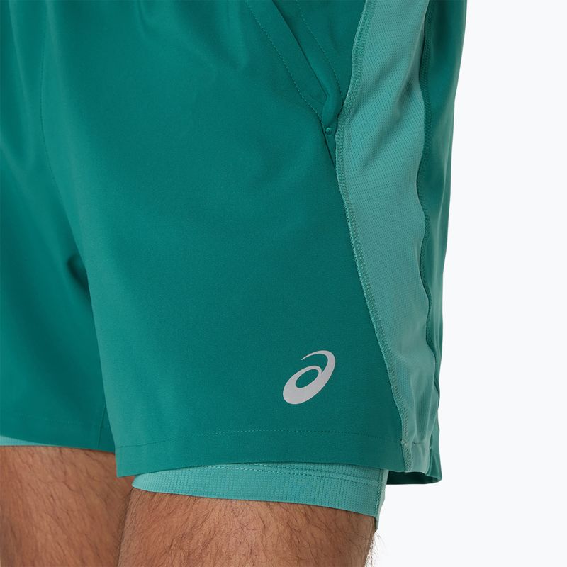 Pantaloni scurți de alergare pentru bărbați ASICS Road 2N1 5IN rainy lake/light teal 8