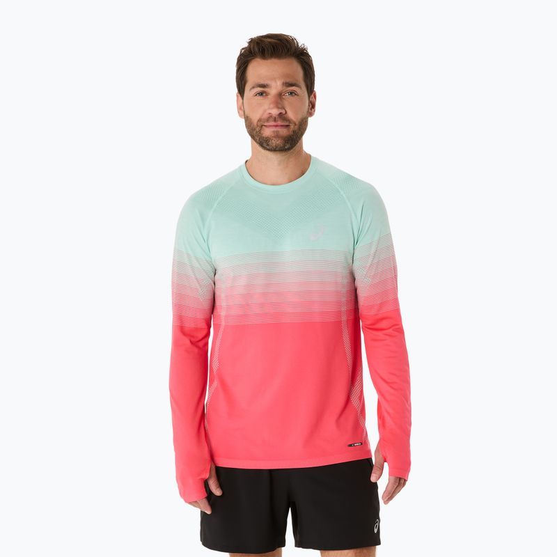 Longsleeve de alergare pentru bărbați ASICS Seamless coral reef/oasis green
