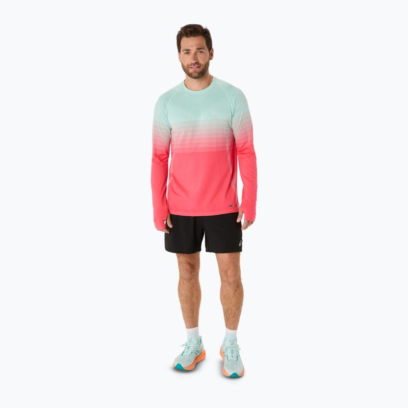 Longsleeve de alergare pentru bărbați ASICS Seamless coral reef/oasis green 2